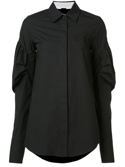 Vera Wang Puff Sleeve Shirt - Black