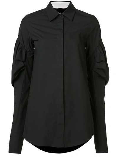 Vera Wang Puff Sleeve Shirt - Black In Black