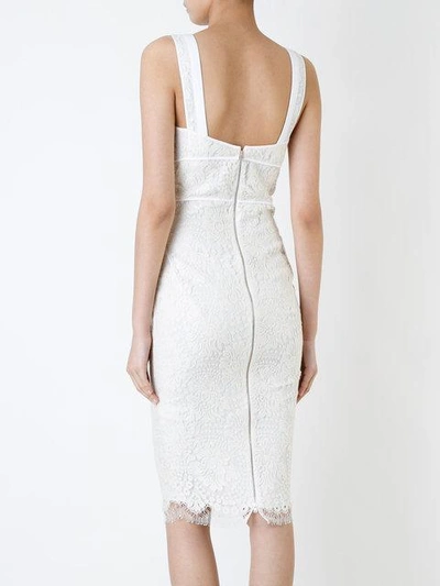 Shop Victoria Beckham Lace Fitted Dress In White