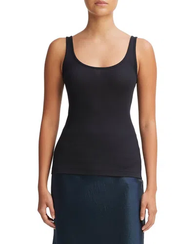 Vince Basic Ribbed Vest In Blue