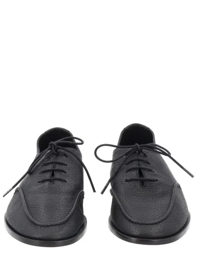 Hereu Black Leather Lace-ups In Black