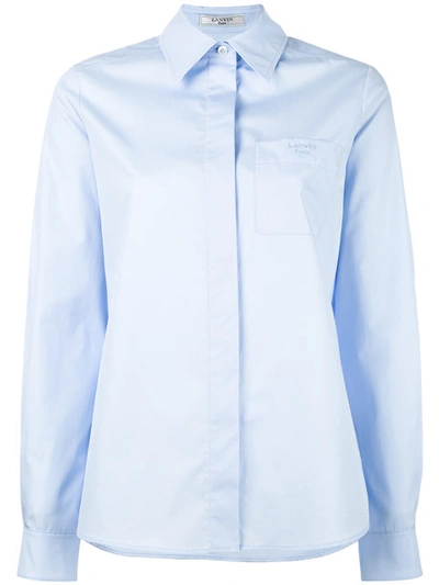 Lanvin Patch Pocket Shirt In Blue