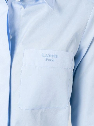 Shop Lanvin Patch Pocket Shirt In Blue