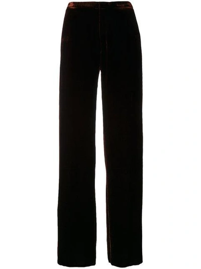 Shop Ms Min Rudy Velvet Trousers In Brown