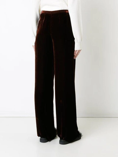 Shop Ms Min Rudy Velvet Trousers In Brown