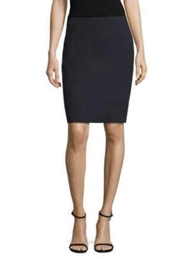 Shop Elie Tahari Jasper Solid Skirt In Navy