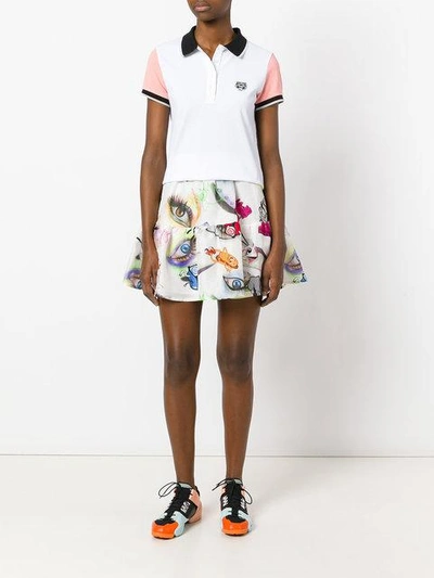 Shop Kenzo Visage Eye Print Mini Skirt - White