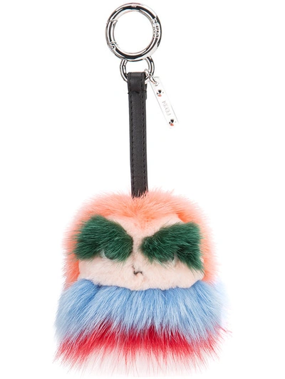 Shop Fendi Kid Fur Keychain In Multicolour