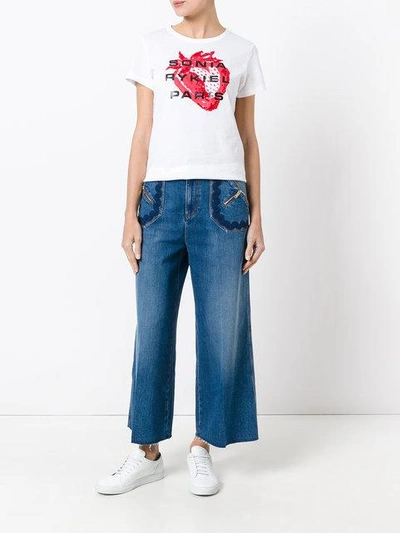 Shop Sonia Rykiel Wide-legged Cropped Jeans