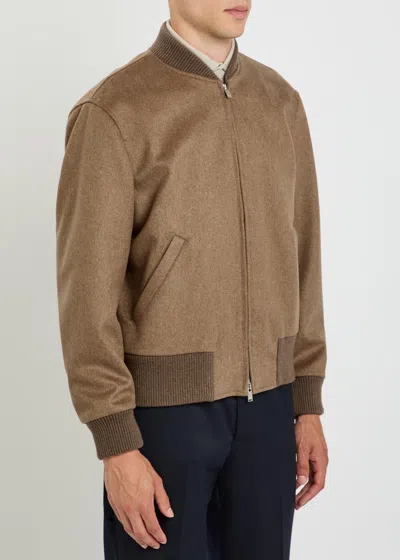 Lardini Wool Bomber Jacket In Brown
