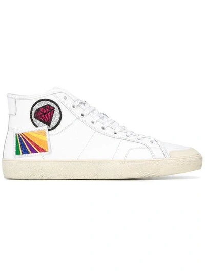 Saint Laurent White Diamond Sl/37m Surf Court Classic Mid-top Sneakers