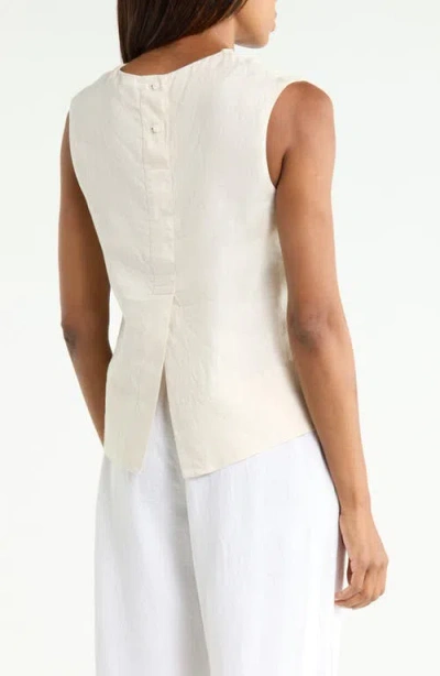 Theory Button Back Sleeveless Shell In Sand
