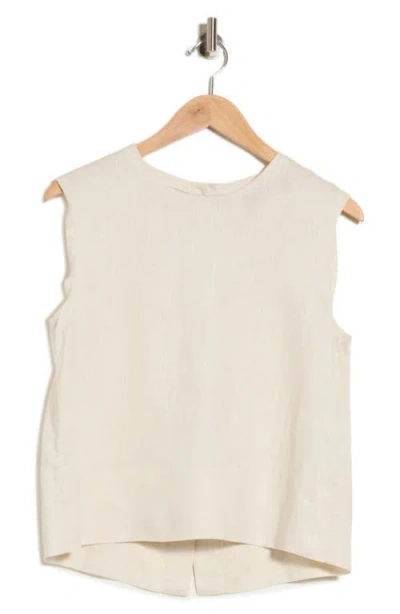 Theory Button Back Sleeveless Shell In Sand