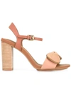SEE BY CHLOÉ ankle strap stacked heel sandals,LEATHER100%