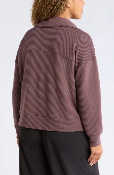 Zella Half Zip Fleece Ottoman Pullover In Blue