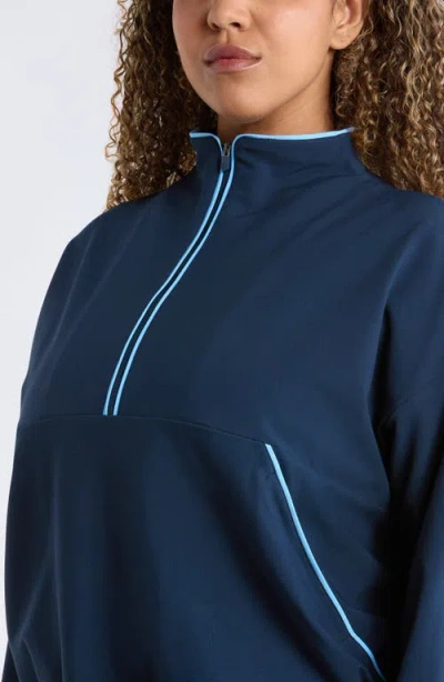 Zella Piped Half Zip Pullover In Black