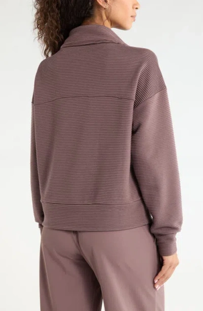 Zella Half Zip Fleece Ottoman Pullover In Purple