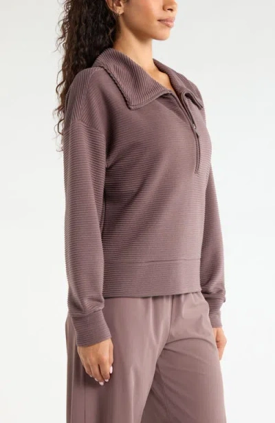 Zella Half Zip Fleece Ottoman Pullover In Purple