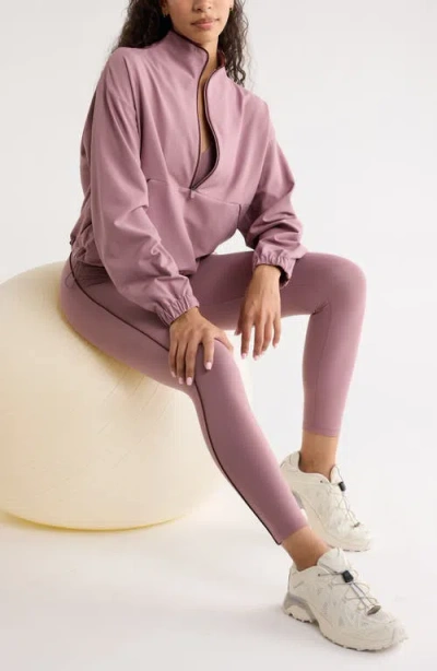 Zella Piped Half Zip Pullover In Pink