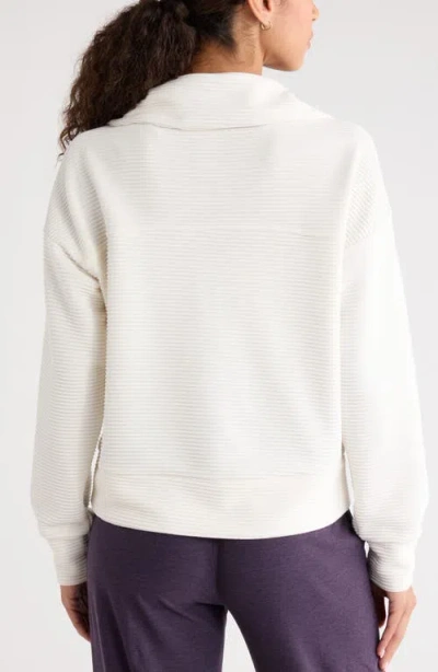Zella Half Zip Fleece Ottoman Pullover In White