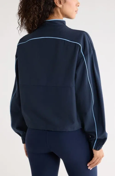 Zella Piped Half Zip Pullover In Blue
