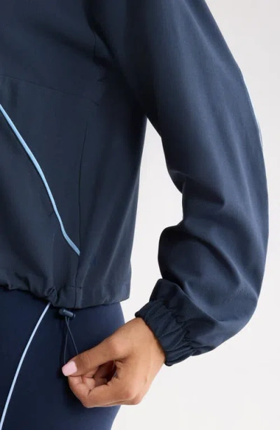 Zella Piped Half Zip Pullover In Blue