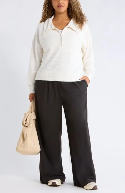 Zella Ottoman Half Zip Pullover In White