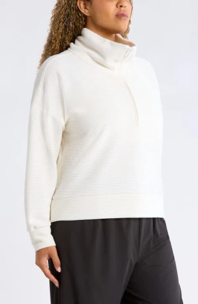 Zella Ottoman Half Zip Pullover In White