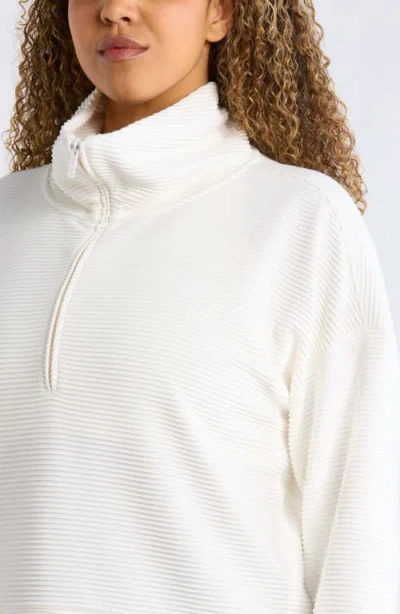 Zella Ottoman Half Zip Pullover In White