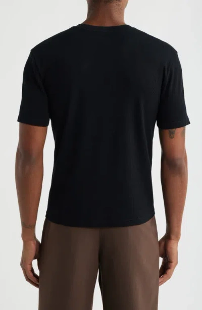 Open Edit Shrunken Stretch Cotton T-shirt In Black