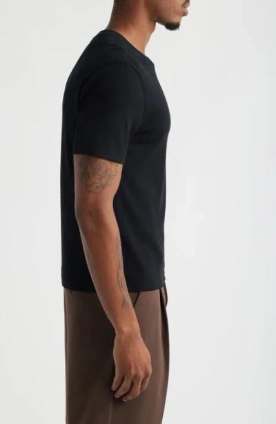 Open Edit Shrunken Stretch Cotton T-shirt In Black