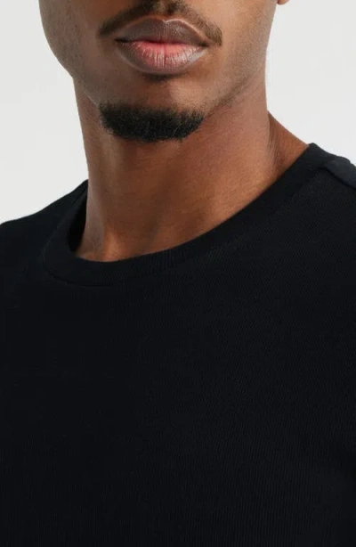 Open Edit Shrunken Stretch Cotton T-shirt In Black