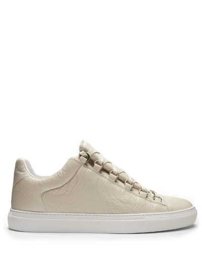 Balenciaga Arena Low-top Leather Trainers In Ivory