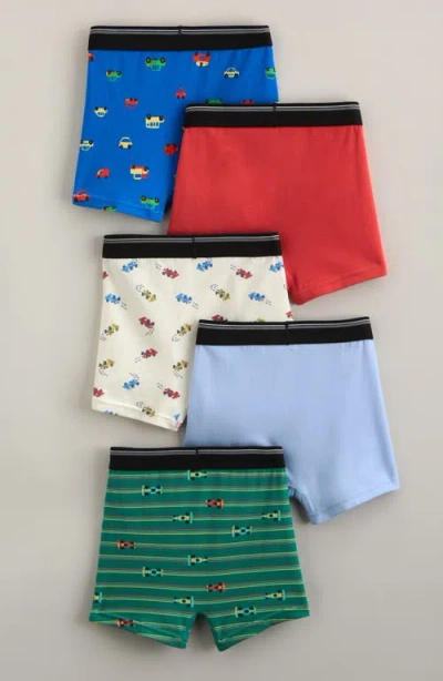 Nordstrom Kids' Assorted 5-pack Stretch Cotton Boxer Briefs In Multi