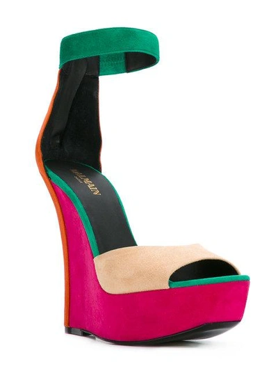 Shop Balmain Zia Wedge Sandals