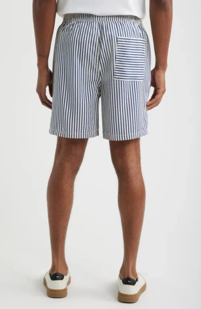Open Edit Stripe Seersucker Drawstring Shorts In Multi