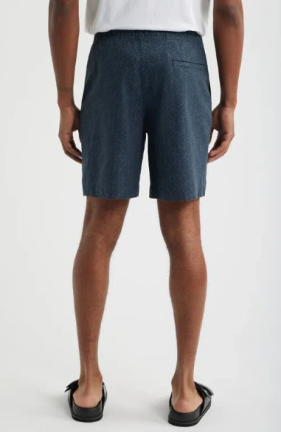 Open Edit Linen Blend Shorts In Blue