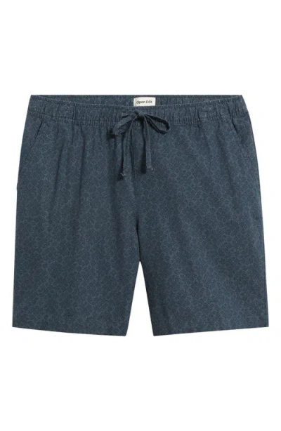 Open Edit Linen Blend Shorts In Blue