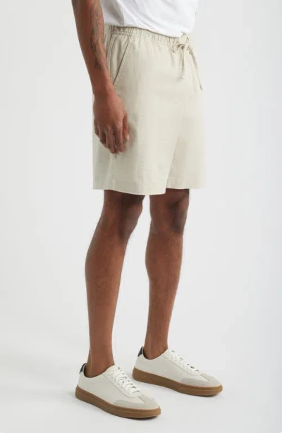 Open Edit Linen Blend Shorts In Neutral