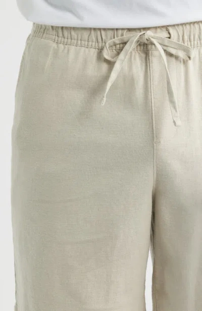 Open Edit Linen Blend Shorts In Neutral