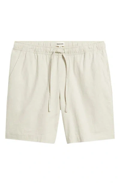 Open Edit Linen Blend Shorts In Neutral