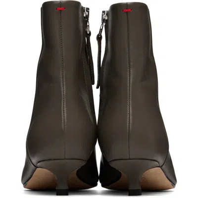 Aeyde Taupe Sofie Leather Ankle Boots In Multi