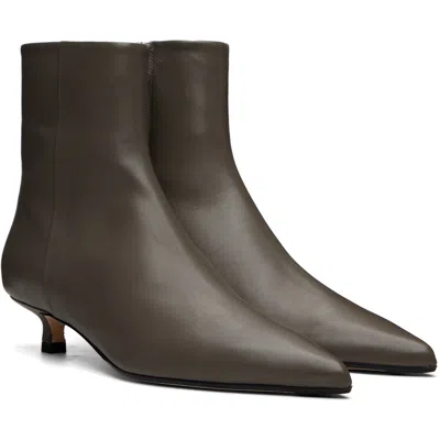 Aeyde Taupe Sofie Leather Ankle Boots In Multi