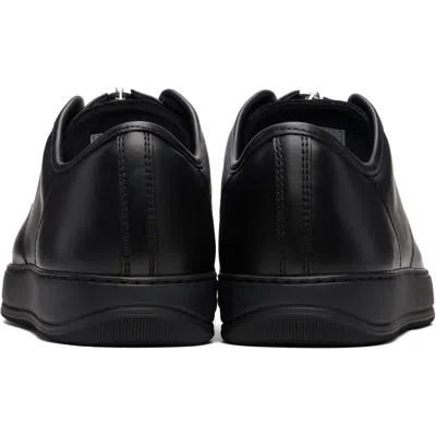 Lanvin Zip-front Leather Sneakers In Black