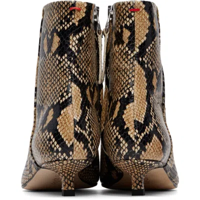 Aeyde Beige Sofie Leather Ankle Boots In Multi
