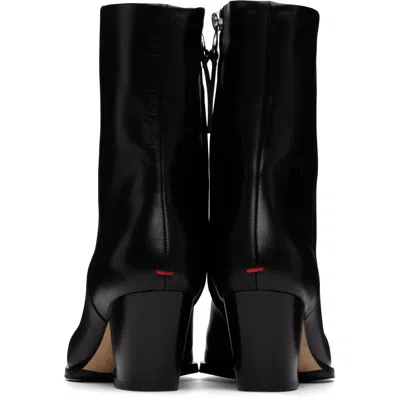 Aeyde Hedvig Pointed-toe Leather Ankle Boots In Black
