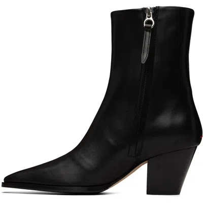 Aeyde Hedvig Pointed-toe Leather Ankle Boots In Black