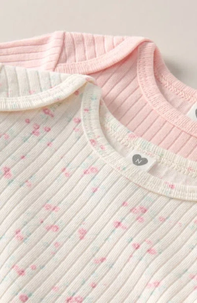Nordstrom Assorted 2-pack Cotton Blend Rib Bodysuits In Multi