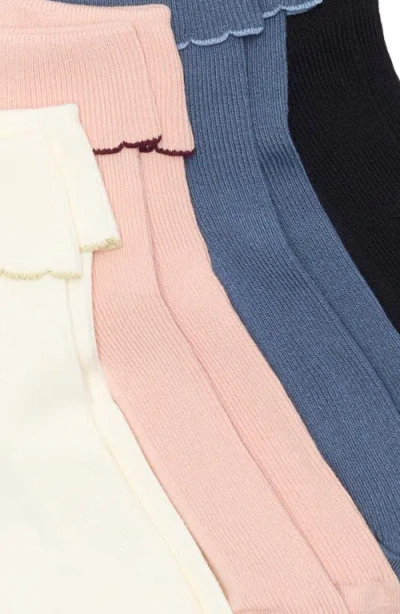 Nordstrom Assorted 4-pack Turn Cuff Ankle Socks In Multi