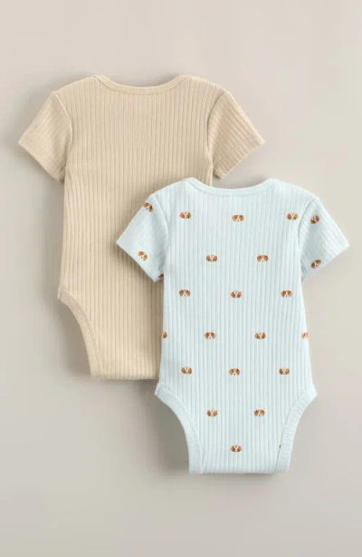 Nordstrom Assorted 2-pack Cotton Blend Rib Bodysuits In Multi